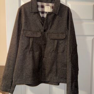 NWT Billy Reid Made in Italy Wool Plaid Shirt Jacket Size L